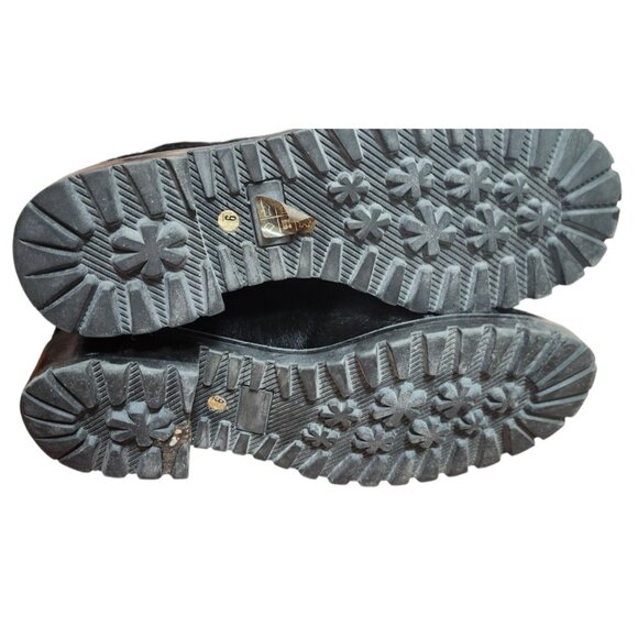 Diavolezza Women's Boots Shearling Black Ankle Boots Fur Zip Front Winter Shoes - Picture 11 of 16